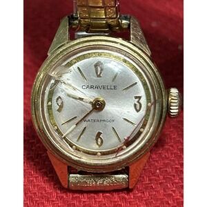 Vintage Caravelle 10k Red Second Hand Ladies Watch By Bulova Mechanical Speidel